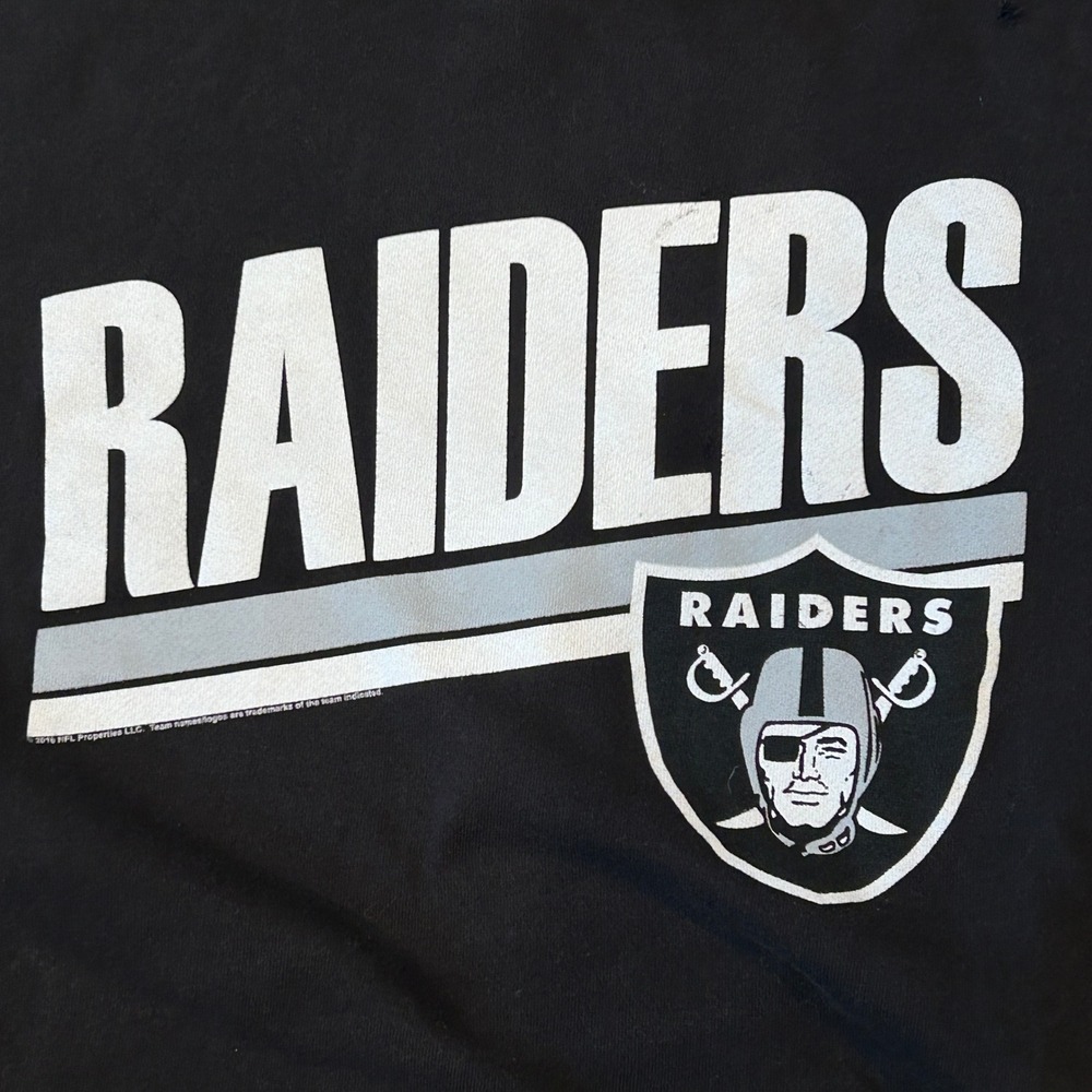 Vintage NFL Oakland Raiders Hoodie Mens XL Black Oakland Sleeve Pullover Y2k - Picture 2 of 9